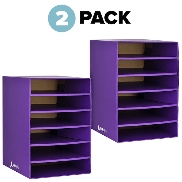 6-Shelf Organizer For Schools And Offices, Purple, PK2